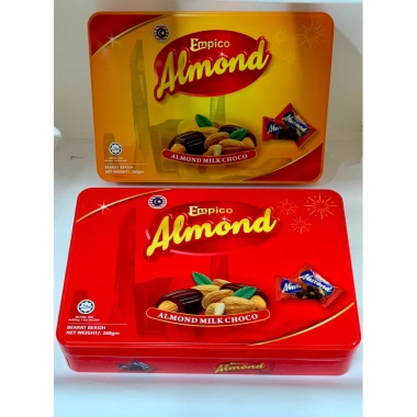 Socola hạnh nhân Empico 260gr hộp thiếc 2 màu đỏ cam vị ngọt béo, giảm giá 19% chỉ 169k 6