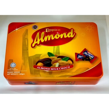 Socola hạnh nhân Empico 260gr hộp thiếc 2 màu đỏ cam vị ngọt béo, giảm giá 19% chỉ 169k 7