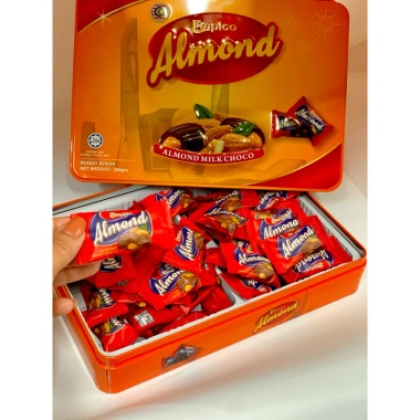Socola hạnh nhân Empico 260gr hộp thiếc 2 màu đỏ cam vị ngọt béo, giảm giá 19% chỉ 169k 9