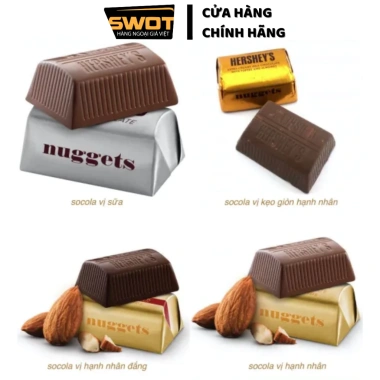 Socola Hershey's Nuggets Mỹ 1.47kg 145 viên vị thơm ngon, vừa đắng vừa ngọt - Giá 356.000 VND 3 Socola Hershey's Nuggets Mỹ 1.47kg 145 viên vị thơm ngon, vừa đắng vừa ngọt - Giá 356.000 VND 3