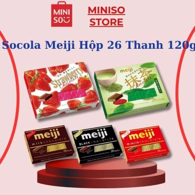 Socola Meiji Nhật Bản 26 thanh 4 vị Trà xanh, Socola, Dâu, Mix - Giá chỉ 129.000₫