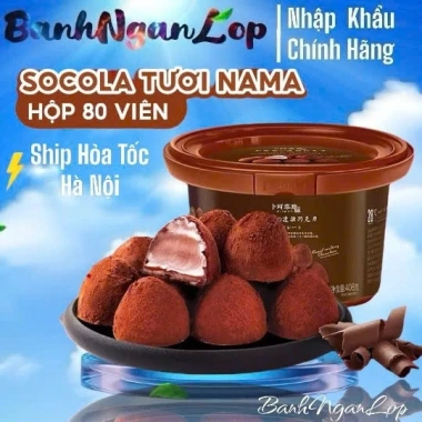 Socola Nama Nhật Đắng Nhẹ, Tươi Phủ Bột Cacao - Ít Ngọt, Giá 79.900 VND