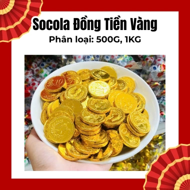 Socola Ngọc Hân Đa Dạng 1kg: Vàng Nén, Đồng Tiền, Vàng Lá, Dưa Hấu, Cá Vàng, Bánh - Giá Ưu Đãi 67.000₫ 2