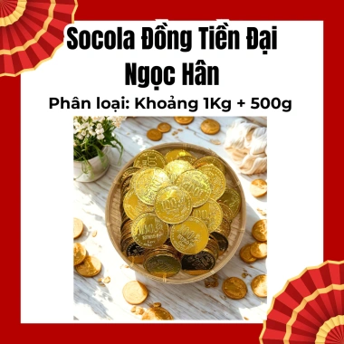Socola Ngọc Hân Đa Dạng 1kg: Vàng Nén, Đồng Tiền, Vàng Lá, Dưa Hấu, Cá Vàng, Bánh - Giá Ưu Đãi 67.000₫ 4