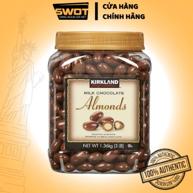 Socola sữa hạnh nhân Kirkland Mỹ - Milk Chocolate Almonds, nhân hạt giòn béo, chỉ 289.000đ