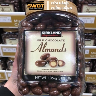 Socola sữa hạnh nhân Kirkland Mỹ - Milk Chocolate Almonds, nhân hạt giòn béo, chỉ 289.000đ