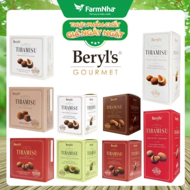 Socola Tiramisu Almond Chocolate Beryls – Hương vị thơm ngon, bột phô mai kem Ý, giá chỉ 71.000₫