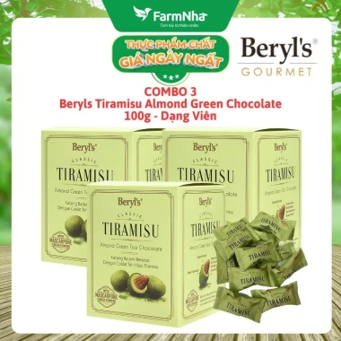 Socola Tiramisu Almond Green Tea Beryls 100g Thơm ngon, bột phô mai Ý, chỉ 71.000đ 6