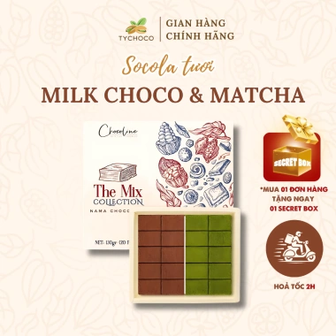 Socola Tươi Nama Nguyên Chất Chocolate Mix Matcha Milk 20 viên - Chocoline Giao Hỏa Tốc
