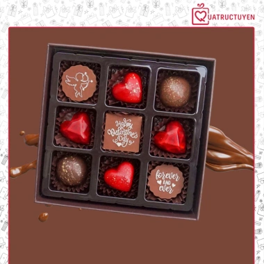 Socola Valentine 14/2 hộp 9 viên SO09, chocolate bonbon giảm còn 200.000₫