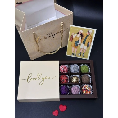Socola Valentine Handmade Hộp Truffle 9-10 Viên Kèm Túi Thiệp - Quà Tỏ Tình Ngọt Ngào Cho Nam Nữ Giá 145k
