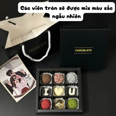 Socola Valentine Handmade Hộp Truffle 9-10 Viên Kèm Túi Thiệp - Quà Tỏ Tình Ngọt Ngào Cho Nam Nữ Giá 145k