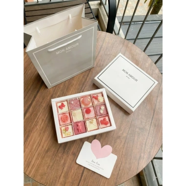 Socola Valentine Set 12 Viên Tone Hồng Trắng + Túi Thiệp - Quà Tặng Valentine Mọt 179k M04 4