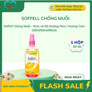 Soffell Chống Muỗi Kem và Xịt Hương Hoa, Cam - 30ml/60ml/80ml, Giá ưu đãi 33.000₫