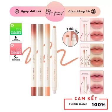 Son Bút Chì Kẻ Viền Môi Romand Lip Matte Pencil 2 Đầu - Dễ Tán, Bán Lì, Che Phủ Sắc Môi, 189.000₫