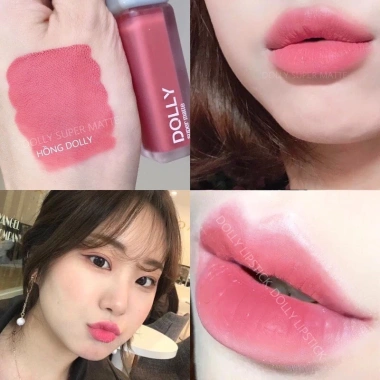 Son kem lì Dolly Super Matte Màu Hồng Dolly không chì, bền màu lâu trôi