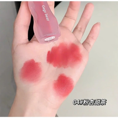 Son kem lì GEGEBEAR xoắn vỏ hồng sang trọng, không khô môi, không dính cốc 38k 10