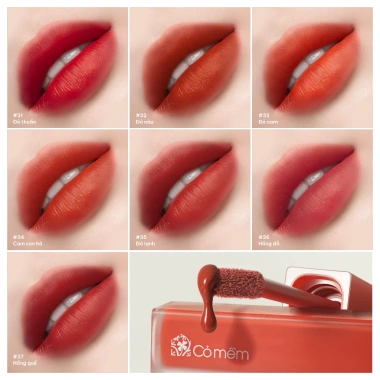 Son Kem Nhung Lì Không Silicone Cỏ Mềm - Màu Đẹp, Dưỡng ẩm cho Môi Nhạy Cảm 5g 188k 5 Son Kem Nhung Lì Không Silicone Cỏ Mềm - Màu Đẹp, Dưỡng ẩm cho Môi Nhạy Cảm 5g 188k 5