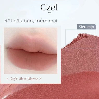 Son lì dạng kem CZEL VN bùn lâu trôi mềm mịn, bền màu, giảm giá 206.000 VND