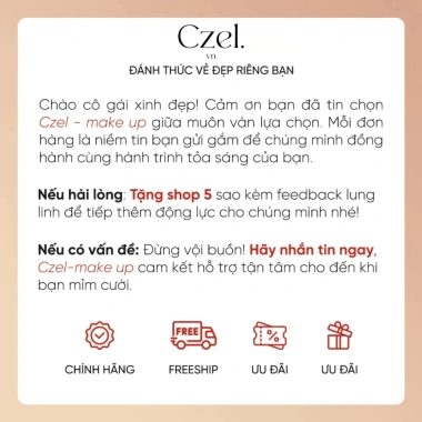Son lì dạng kem CZEL VN bùn lâu trôi mềm mịn, bền màu, giảm giá 206.000 VND