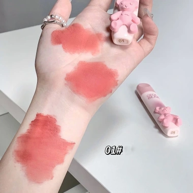 Son Nhung Lì Gege Bear Họa Tiết Gấu Hồng - Kem Mịn, Tự Nhiên, Lâu Trôi, Chống Thấm Nước, Giá Ưu Đãi 28,410₫