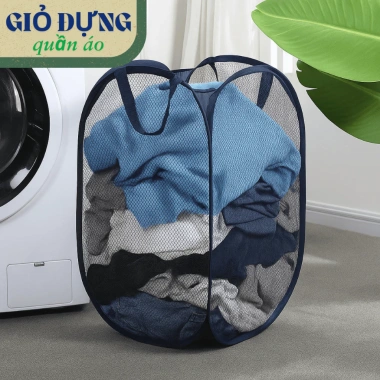 Sọt đựng quần áo bẩn 7-8kg, giỏ giặt bền đẹp, gấp gọn thông minh Giá 52.000 VND