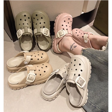 STEP & STYLE Dép đế mềm hai quai CÁCH Nữ flat lười Nửa Dép Thắt Lưng Khóa Đôi Dây thoải mái chỉ 147.744₫
