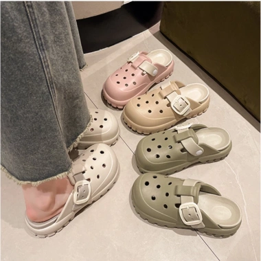 STEP & STYLE Dép đế mềm hai quai CÁCH Nữ flat lười Nửa Dép Thắt Lưng Khóa Đôi Dây thoải mái chỉ 147.744₫