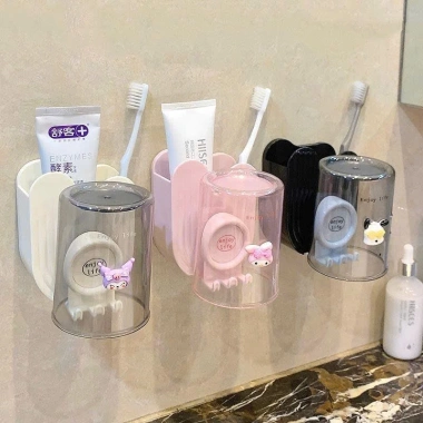 Sticker kệ đựng bàn chải, kem đánh răng, giá đựng, treo cốc, dán tường nhà tắm - 59.000₫ 2