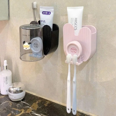 Sticker kệ đựng bàn chải, kem đánh răng, giá đựng, treo cốc, dán tường nhà tắm - 59.000₫ 6