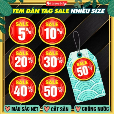 Sticker Sale Chống Nước Dán Tag Giảm Giá - Quần Áo, Hộp Đồ Ăn, Nước Uống 17.900₫