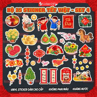 Sticker Tết 2.026 Bính Ngọ - Hình Dán Cổ Truyền Trang Trí Bao Lì Xì, Thiệp, Hộp Quà, Bì Lì Xì, Giá ưu đãi 11.199đ 4