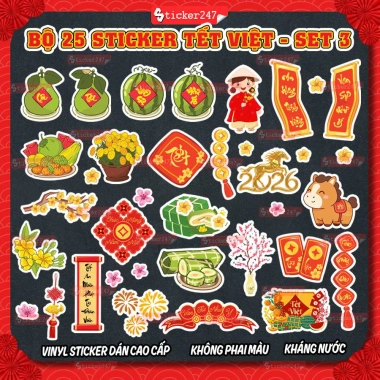Sticker Tết 2.026 Bính Ngọ - Hình Dán Cổ Truyền Trang Trí Bao Lì Xì, Thiệp, Hộp Quà, Bì Lì Xì, Giá ưu đãi 11.199đ 8