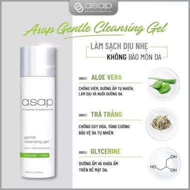 Sữa rửa mặt Asap Gentle Cleansing Gel da nhạy cảm – Làm dịu, giảm 18% còn 1.550.000₫