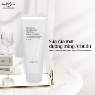 Sữa rửa mặt BEBECO Premium Whitening Arbutin - Trắng da tự nhiên, mờ thâm, giảm nám, phục hồi da, giảm giá 295k