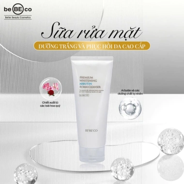 Sữa rửa mặt BEBECO Premium Whitening Arbutin - Trắng da tự nhiên, mờ thâm, giảm nám, phục hồi da, giảm giá 295k