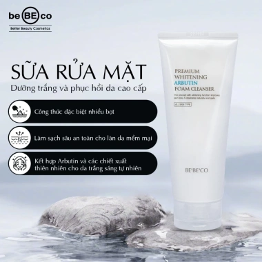 Sữa rửa mặt BEBECO Premium Whitening Arbutin - Trắng da tự nhiên, mờ thâm, giảm nám, phục hồi da, giảm giá 295k 3 Sữa rửa mặt BEBECO Premium Whitening Arbutin - Trắng da tự nhiên, mờ thâm, giảm nám, phục hồi da, giảm giá 295k 3