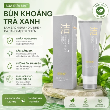 Sữa Rửa Mặt Bùn Khoáng Nishini 100ml - Làm Sạch Sâu, Kiềm Dầu, Giảm Mụn, Dưỡng Ẩm, Sáng Da - 120k
