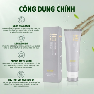 Sữa Rửa Mặt Bùn Khoáng Nishini 100ml - Làm Sạch Sâu, Kiềm Dầu, Giảm Mụn, Dưỡng Ẩm, Sáng Da - 120k