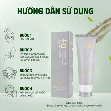 Sữa Rửa Mặt Bùn Khoáng Nishini 100ml - Làm Sạch Sâu, Kiềm Dầu, Giảm Mụn, Dưỡng Ẩm, Sáng Da - 120k