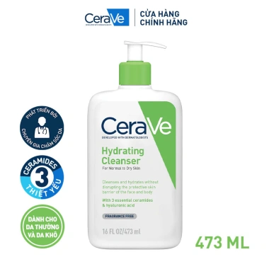 Sữa rửa mặt Cerave Cleanser 473ml - Dưỡng ẩm cho da thường và khô, 448.000đ