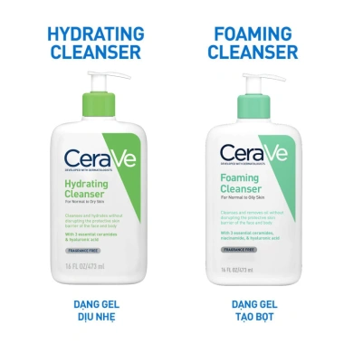 Sữa rửa mặt Cerave Cleanser 473ml - Dưỡng ẩm cho da thường và khô, 448.000đ