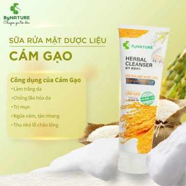 Sữa Rửa Mặt Dược Liệu ByNature Ngừa Mụn Dưỡng Sáng Da Cám Gạo Trà Xanh 120g 98k 2