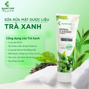 Sữa Rửa Mặt Dược Liệu ByNature Ngừa Mụn Dưỡng Sáng Da Cám Gạo Trà Xanh 120g 98k 5