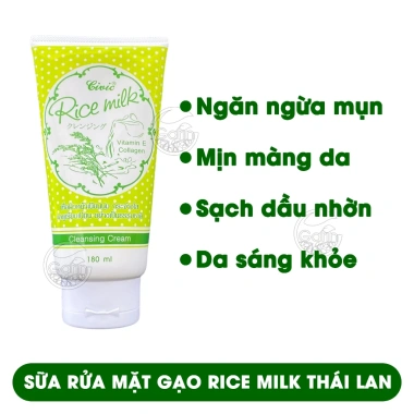 Sữa rửa mặt gạo Civic Rice Milk Thái Lan 180ml - Trắng da, dưỡng ẩm, chính hãng, giá chỉ 29.900đ