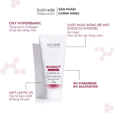 Sữa Rửa Mặt Gel Biotrade Acnaut Oxy Wash - Làm sạch sâu, se khít lỗ chân lông, giảm mụn, giá chỉ 162.000₫ 9
