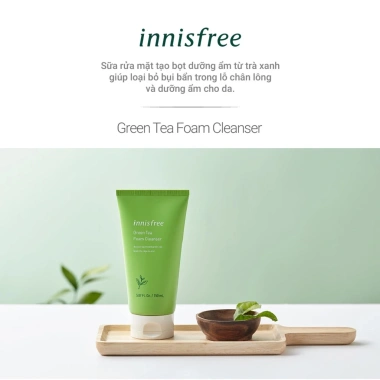 Sữa rửa mặt Innisfree Green Tea Foam 150ml - Làm sạch, dưỡng ẩm, chỉ 158.000₫
