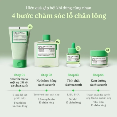 Sữa rửa mặt kiêm mặt nạ đất sét cà chua xanh 2 trong 1 120ml - khít lỗ chân lông, kiềm dầu, giảm 77% bụi bẩn - 319k 8 Sữa rửa mặt kiêm mặt nạ đất sét cà chua xanh 2 trong 1 120ml - khít lỗ chân lông, kiềm dầu, giảm 77% bụi bẩn - 319k 8