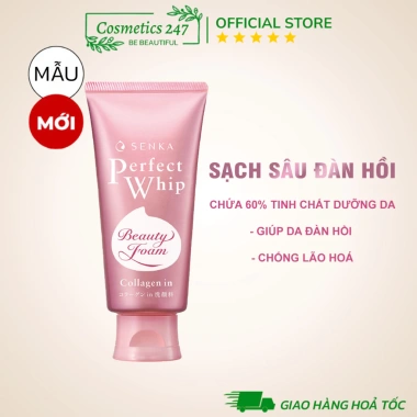 Sữa rửa mặt Senka Perfect Whip 100g-120g, làm sạch sâu, dưỡng ẩm, không gây khô, giảm giá 88k