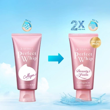 Sữa rửa mặt Senka Perfect Whip 100g-120g, làm sạch sâu, dưỡng ẩm, không gây khô, giảm giá 88k